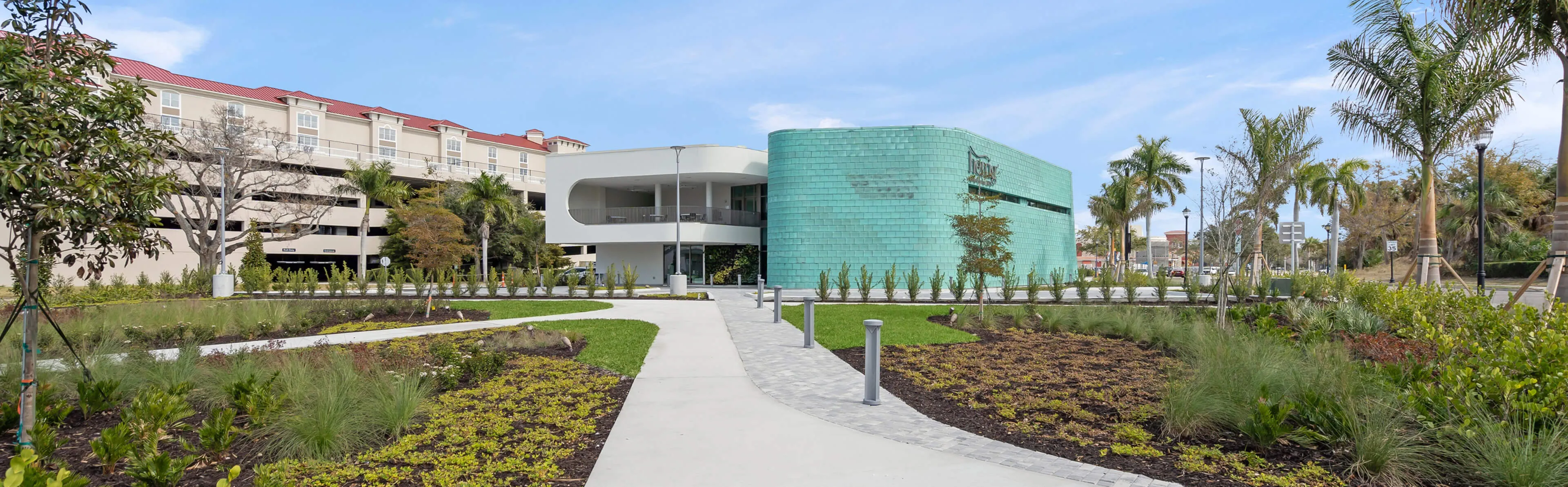 Herrig Center for the Arts with art exhibitions, classrooms, and community-focused programming